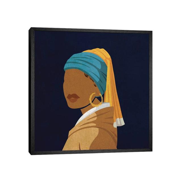 Girl With A Bamboo Earring by Domonique Brown - Print on Canvas 17 Stories Format: Black Framed Canvas, Size: 45.72cm H x 45.72cm W x 3.81cm D on Productcaster.