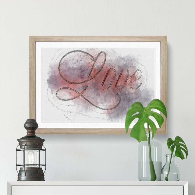 Love Sign in Abstract - Picture Frame Graphic Art Print East Urban Home Frame Option: Oak, Size: 50cm H x 76cm W on Productcaster.