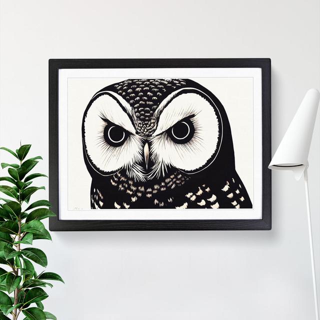 Desirable Owl - Single Picture Frame Print Alpen Home Frame Colour: Black, Size: 34cm H x 46cm W on Productcaster.