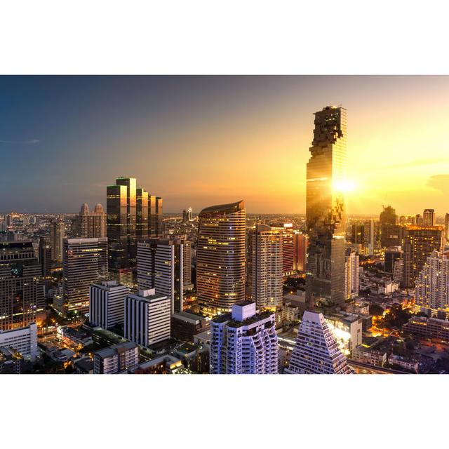 Castlebar Aerial View Of Bangkok - Wrapped Canvas Print 17 Stories Size: 51cm H x 76cm W x 3.8cm D on Productcaster.