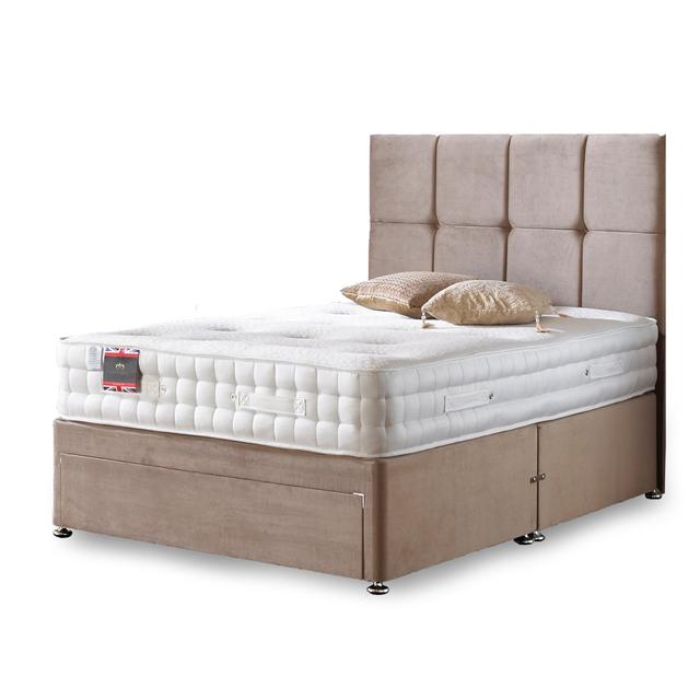 Arlette Reflex Foam Divan Bed Fairmont Park Storage Type: No Storage, Colour: Mink Plush Velvet, Size: Small Double on Productcaster.