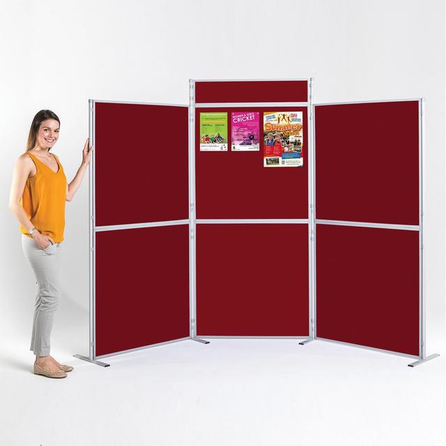 Pole and Panel Display System Free-Standing Reversible Bulletin Board 180cm H x 270cm W Symple Stuff Colour: Burgundy on Productcaster.