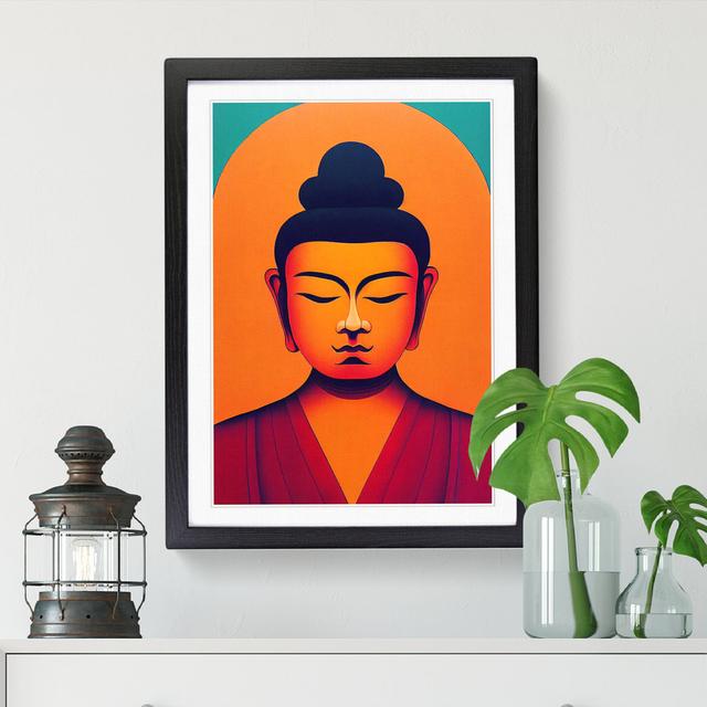 Buddha Geometric - Single Picture Frame Graphic Art Latitude Vive Size: 46cm H x 34cm W x 2cm D, Format: Oak Framed on Productcaster.