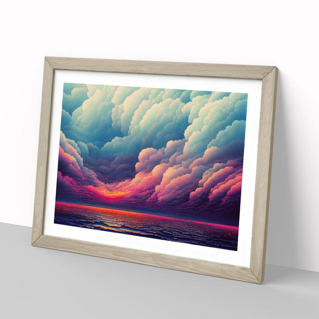 Watercolour Cloudy Sky Vol.4 - Picture Frame Graphic Art 17 Stories Frame Colour: Oak Framed, Size: 34cm H x 46cm W x 2cm D on Productcaster.