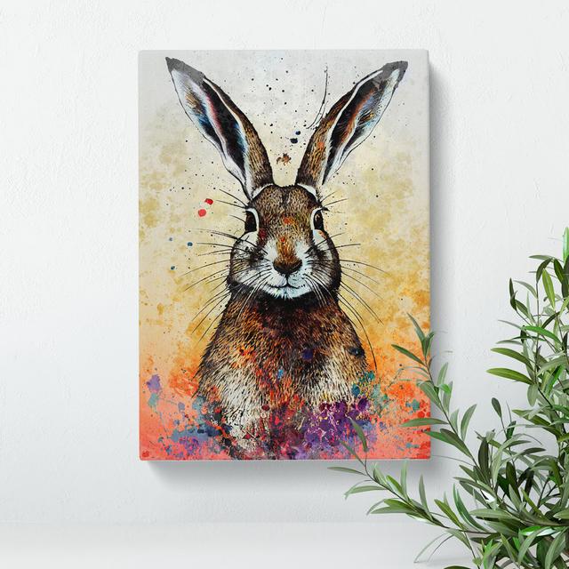 XC1022-1645X Colourful Watercolour Hare No.1 - Wrapped Canvas Graphic Art Brambly Cottage Size: 50cm H x 35cm W x 3cm D on Productcaster.