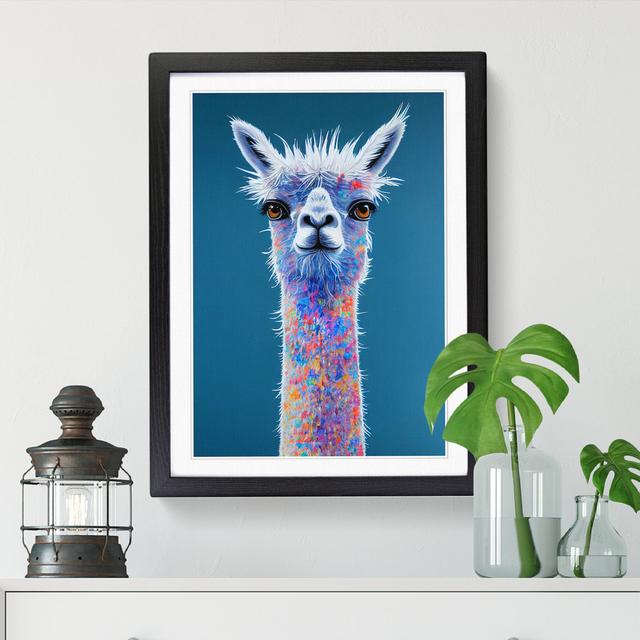 Llama - Print Isabelle & Max Size: 46cm H x 34cm W x 2cm D, Frame Option: Black on Productcaster.