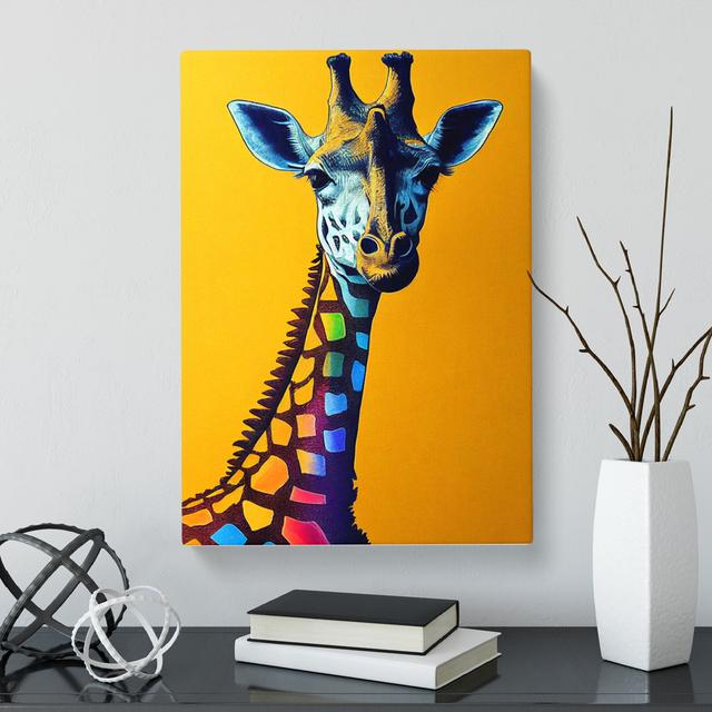 CAN-V0523-1071X Giraffe Crayon - Wrapped Canvas Print World Menagerie Size: 50cm H x 35cm W x 3cm D on Productcaster.