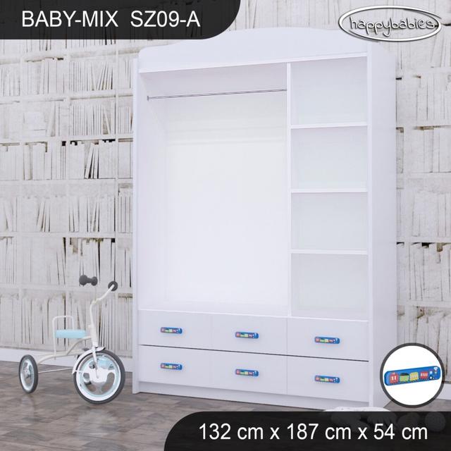 Baby 3 Door Wardrobe Happy Babies Colour: Blue/White on Productcaster.