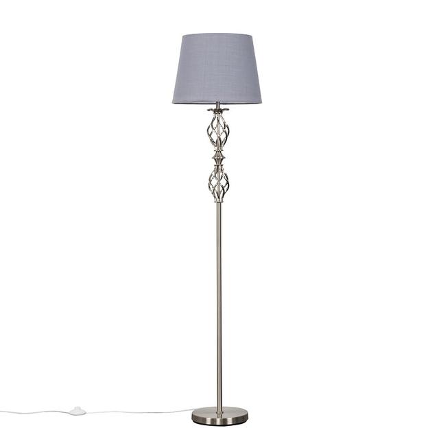 Gilliland 140cm Traditional Floor Lamp ClassicLiving Shade Colour: Grey, Bulb Included: No on Productcaster.