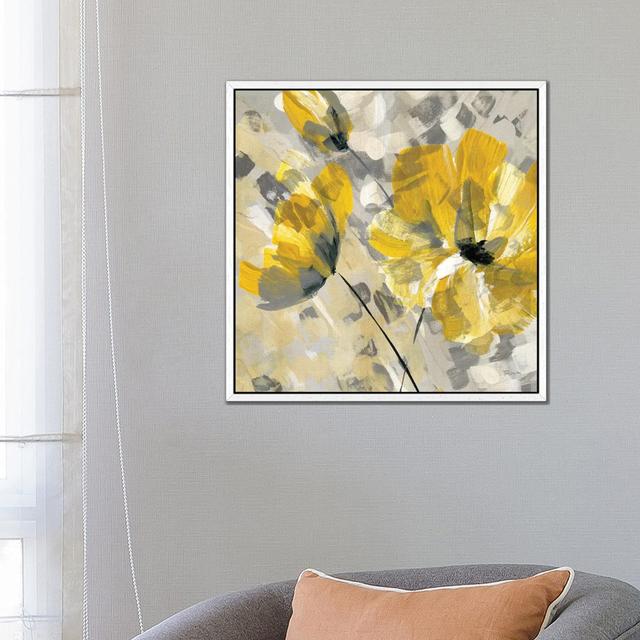 Buttercup II by Katrina Craven - Wrapped Canvas Painting Three Posts Format: White Floater Framed, Size: 66.04cm H x 66.04cm W x 3.8cm D on Productcaster.