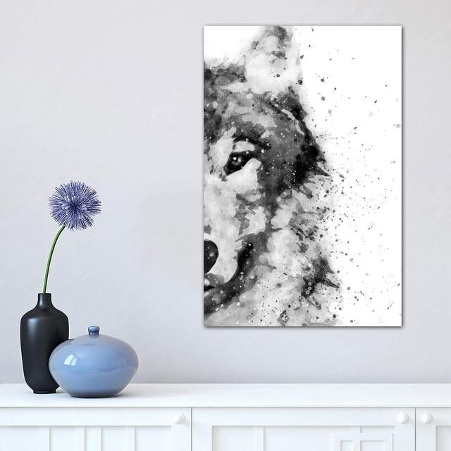 Wolf At Attention by Brandon Wong - Wrapped Canvas Painting Alpen Home Size: 45.72cm H x 30.48cm W x 1.91cm D on Productcaster.