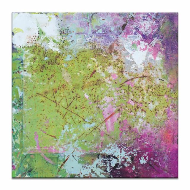 Pink Square 2 by Gill Cohn Art Print on Canvas East Urban Home Size: 61 cm H x 61 cm W x 3.81 cm D on Productcaster.