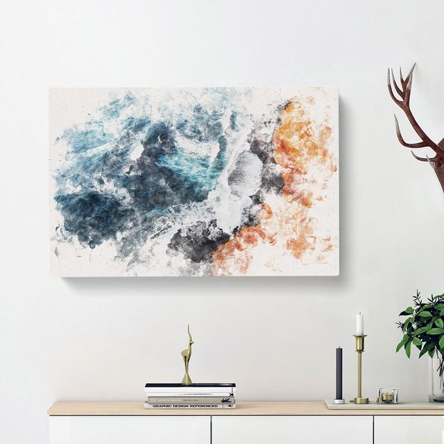 Snaefellsnes Coast In Iceland Watercolour - Wrapped Canvas Print East Urban Home Size: 40cm H x 60cm W x 3cm D on Productcaster.