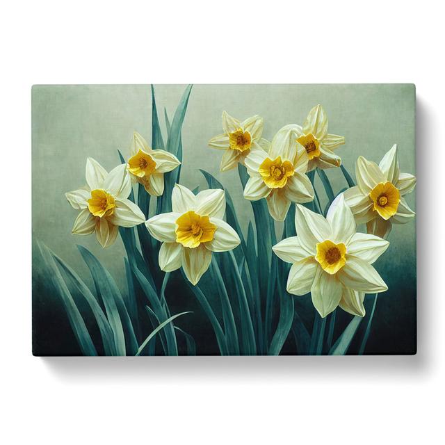 Fanciful Daffodil Flowers - Wrapped Canvas Graphic Art ClassicLiving Size: 40cm H x 60cm W x 3cm D on Productcaster.