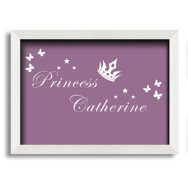 Your Own Name Princess 2 Wall Art Happy Larry Colour: Dusty Pink, Size: 21cm H x 29.7cm W x 10cm D on Productcaster.