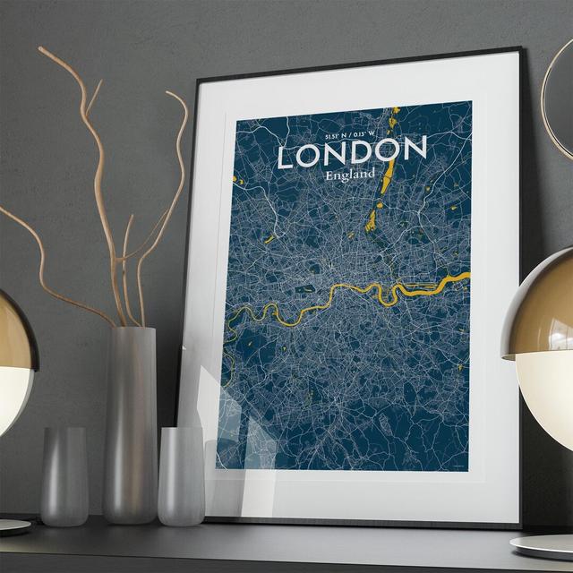 London City Map in Amuse - Graphic Art Print on Paper Borough Wharf Size: 36cm H x 24cm W x 0.05cm D on Productcaster.