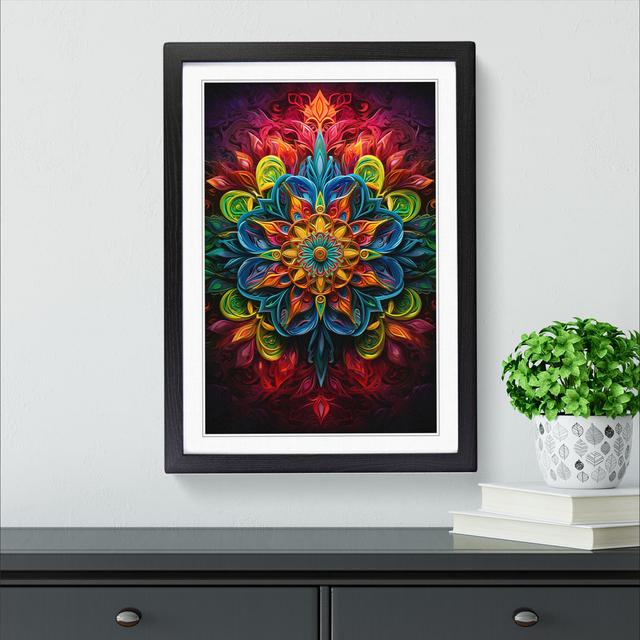 Mandala Neo-Plasticism No.2 - Single Picture Frame Print on Wood Latitude Vive Size: 46cm H x 34cm W x 2cm D, Format: Black on Productcaster.