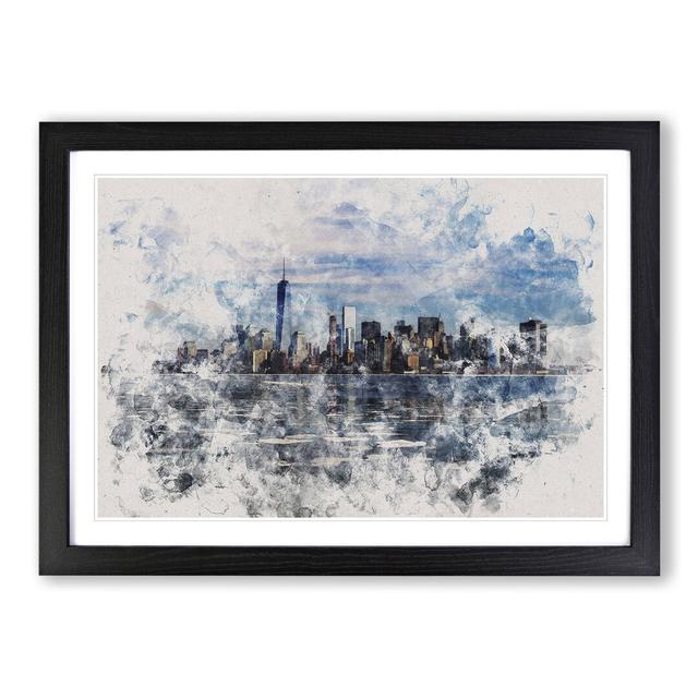 New York Skyline Vol.7 - Picture Frame Painting on MDF East Urban Home Frame Option: Black Framed, Size: 65cm H x 90cm W x 2cm D on Productcaster.