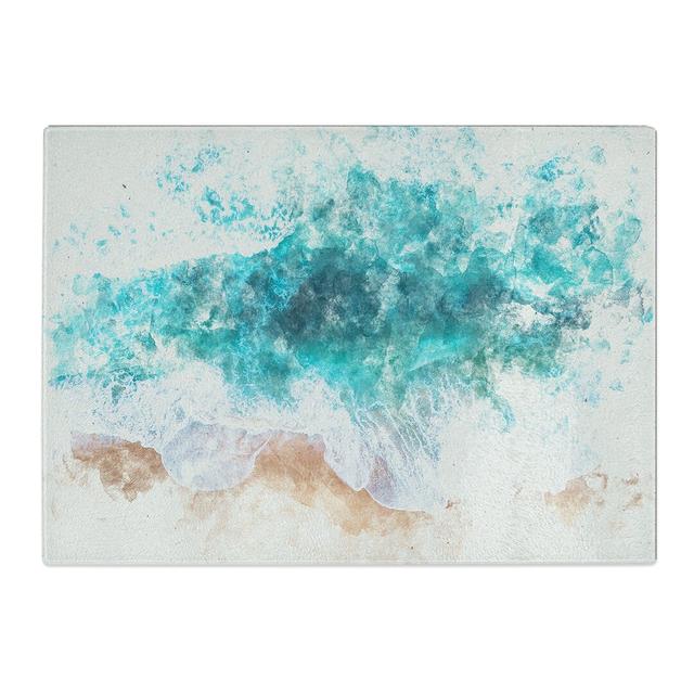 Tempered Glass Beach in Melbourne Australia Watercolour Chopping Board East Urban Home Size: 20 cm x 28.5 cm on Productcaster.