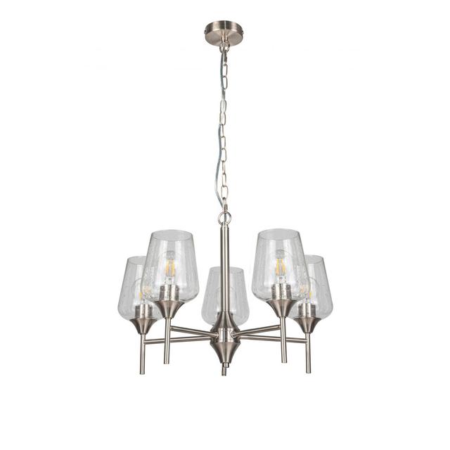 Atifah - Light Pendant Canora Grey Base Finish: Satin/Chrome, Number of Lights: 5, Size: 38cm H x 55cm W on Productcaster.