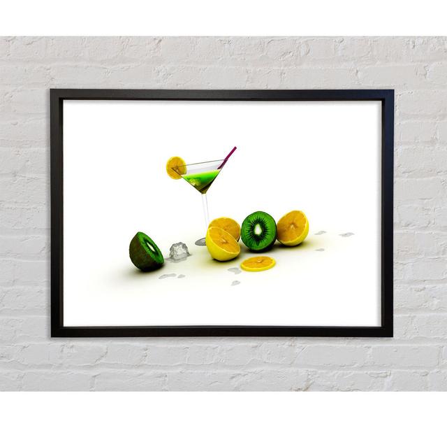 Martini Delight Framed Print Ebern Designs Format: Black Framed Canvas, Size: 100cm H x 141.4cm W x 3.3cm D on Productcaster.