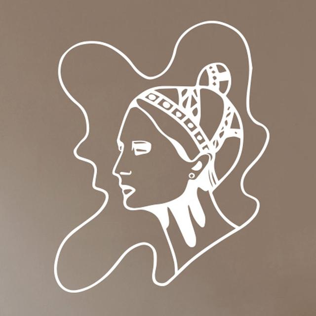 Art Nouveau Women Wall Sticker World Menagerie Size: Large, Colour: White on Productcaster.