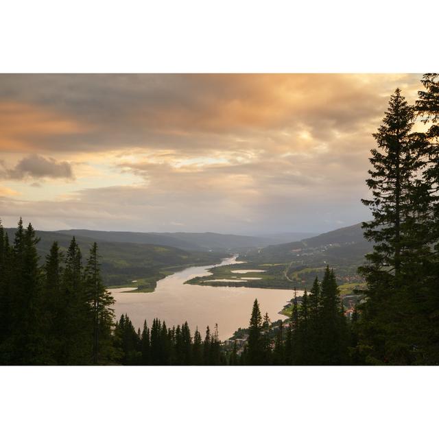 Sunset Over Lake In Re by Mkallstrom - Wrapped Canvas Print Union Rustic Size: 61cm H x 91cm W x 3.8cm D on Productcaster.