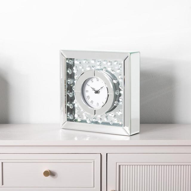 24.9cm Table Clock for Bedroom Furniture, Metal and Glass Small Table Clock (Set of 2) Fairmont Park on Productcaster.