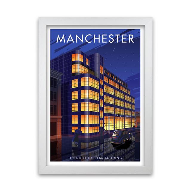 'Manchester Express' Graphict Art East Urban Home Size: 59.4 cm H x 42 cm W x 5 cm D, Frame Options: White on Productcaster.