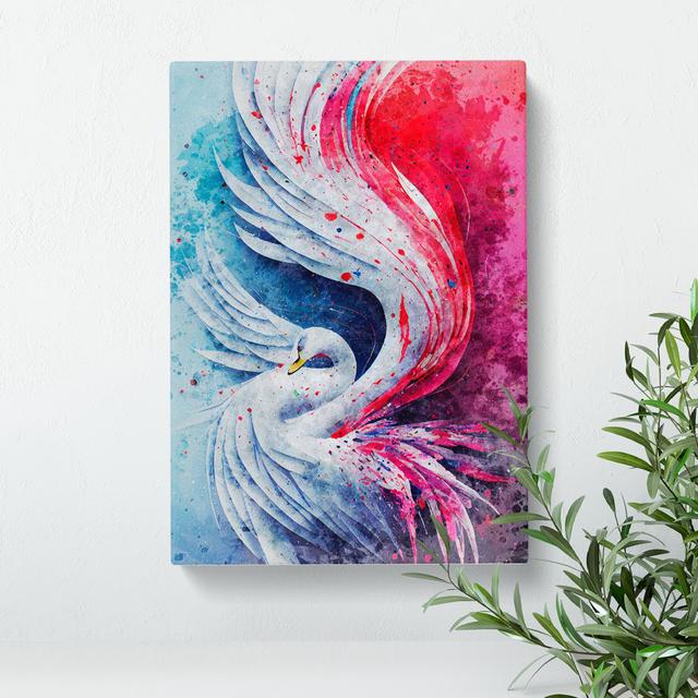 Mesmerizing Swan Abstract - Wrapped Canvas Print ClassicLiving Size: 76cm H x 50cm W x 3cm D on Productcaster.