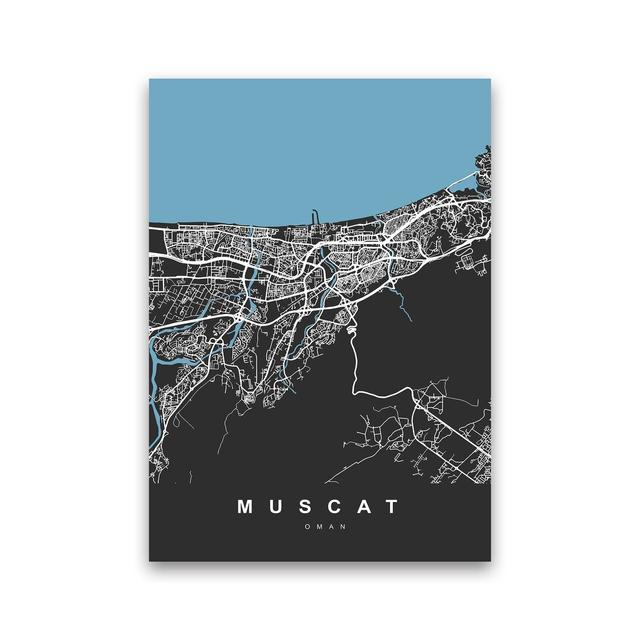 Muscat - Graphic Art Borough Wharf Format: Wrapped Canvas, Size: 84cm H x 60cm W x 1cm D on Productcaster.