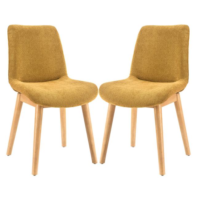 Hamish Linen Blend Upholstered Parsons Chair (Set of 2) Mikado Living Upholstery Colour: Yellow on Productcaster.