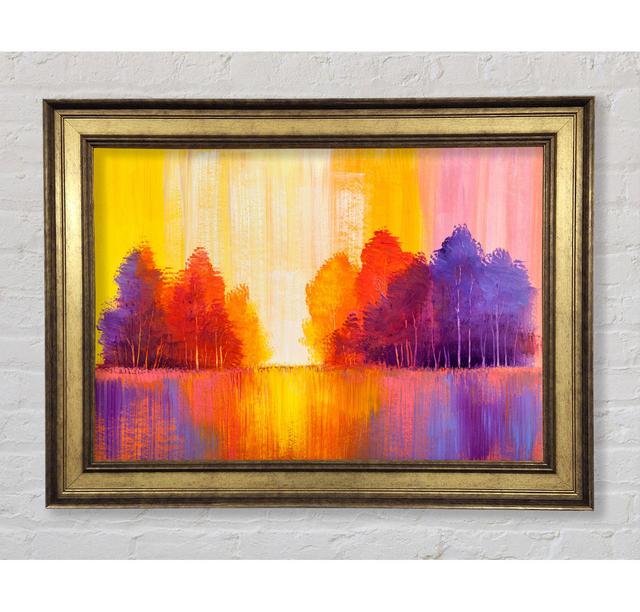 Streams Of Colour Forest - Single Picture Frame Art Prints Bright Star Size: 42cm H x 59.7cm W x 8cm D on Productcaster.