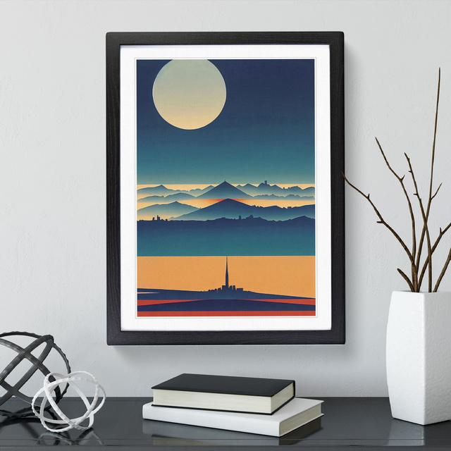 The Abstract Mountain Landscape No.4 - Picture Frame Graphic Art Alpen Home Size: 46cm H x 34cm W x 2cm D, Frame Colour: Black on Productcaster.