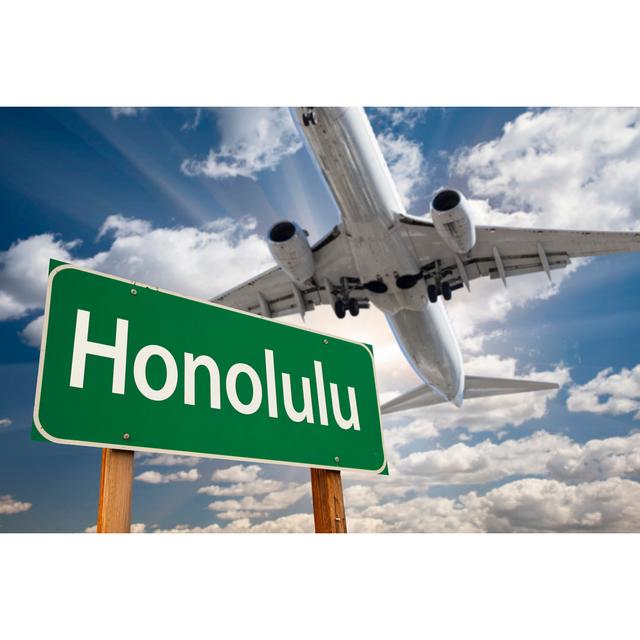 Honolulu Road Sign - Wrapped Canvas Print Borough Wharf Size: 61cm H x 91cm W x 3.8cm D on Productcaster.