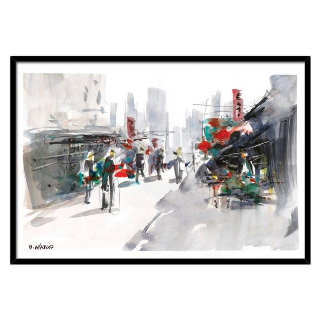 'Hong Kong' by Bruno Vázquez - Picture Frame Painting Print on Paper Ebern Designs Size: 40cm H x 60cm W x 3cm D on Productcaster.