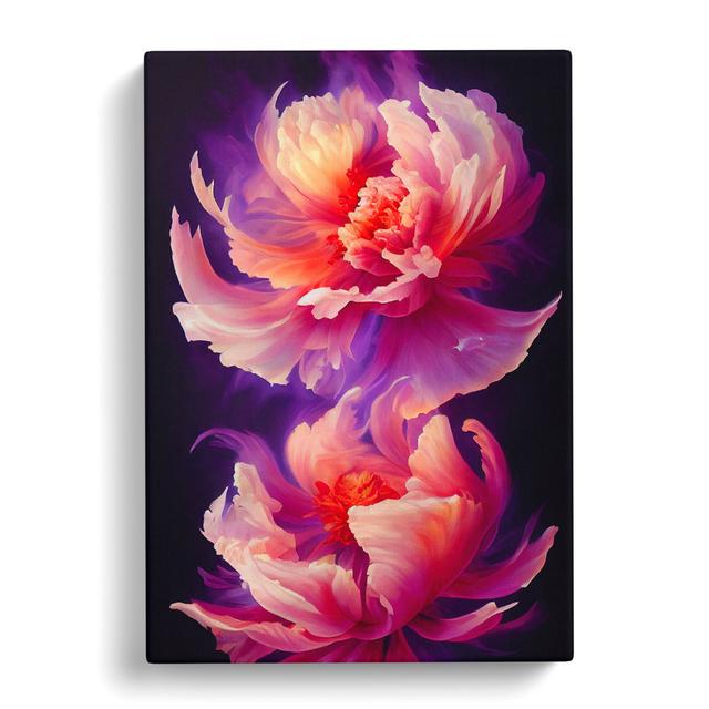 Hedger Peony Flower Flame - Wrapped Canvas Graphic Art Marlow Home Co. Size: 60cm H x 40cm W x 3cm D on Productcaster.