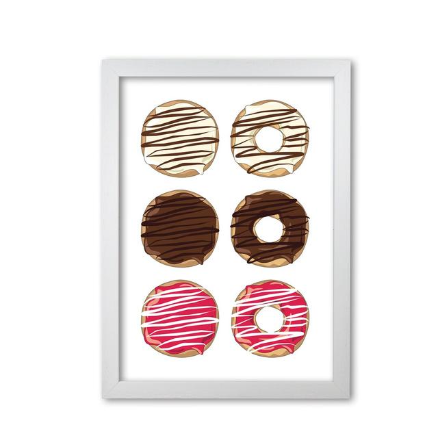 'Donuts' Graphic Art Print on Paper East Urban Home Format: White Grain Frame, Size: 30 cm H x 21 cm W x 5 cm D on Productcaster.