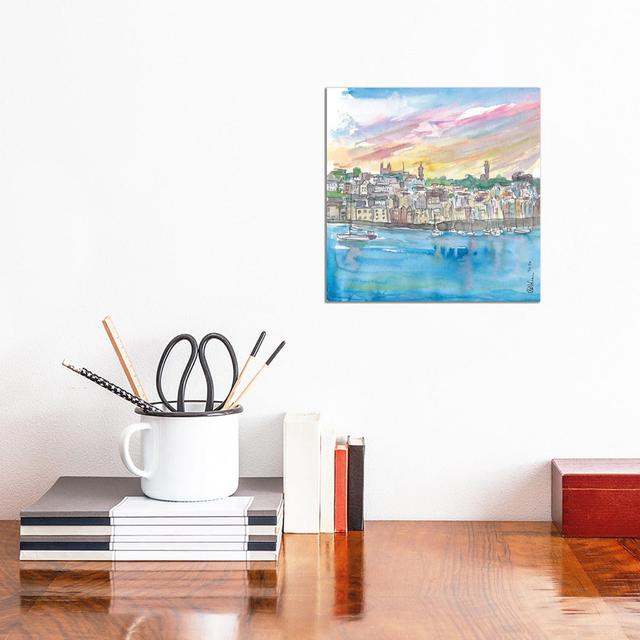 St Peter Port Guernsey Harbour Scene by Markus & Martina Bleichner - Wrapped Canvas Gallery-Wrapped Canvas Giclée Breakwater Bay Size: 30.48cm H x 30. on Productcaster.