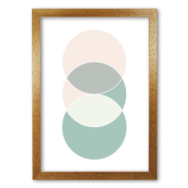 Abstract Circles - Print East Urban Home Format: Honey Oak Frame, Size: 30 cm H x 21 cm W x 5 cm D on Productcaster.