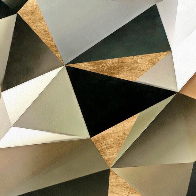 Gold Polygon Wall II by Alonzo Saunders - Wrapped Canvas Graphic Art Canora Grey Size: 30cm H x 30cm W x 3.8cm D on Productcaster.