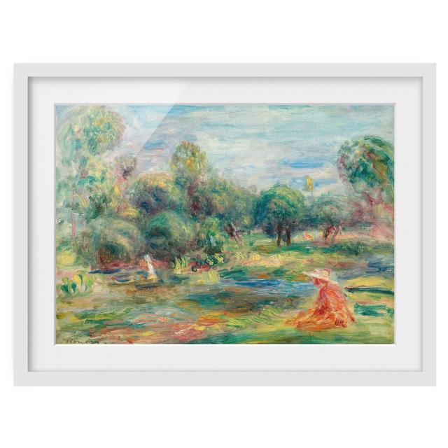 'Landscape at Cagnes' by Auguste Renoir - Picture Frame Art Print on Paper East Urban Home Size: 40cm H x 55cm W, Frame Options: Matt white on Productcaster.