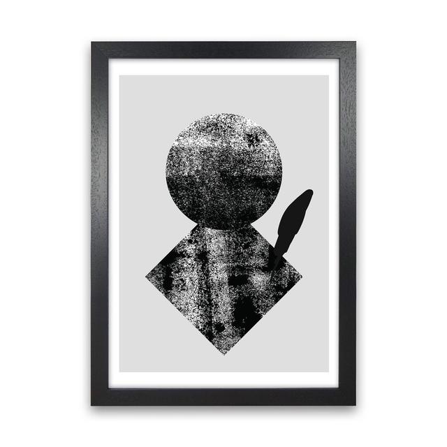 Graffiti Black And Grey Circle Leaf by Pixy Paper - Print Corrigan Studio Size: 42cm H x 29.7cm W x 3cm D, Format: Black Framed on Productcaster.