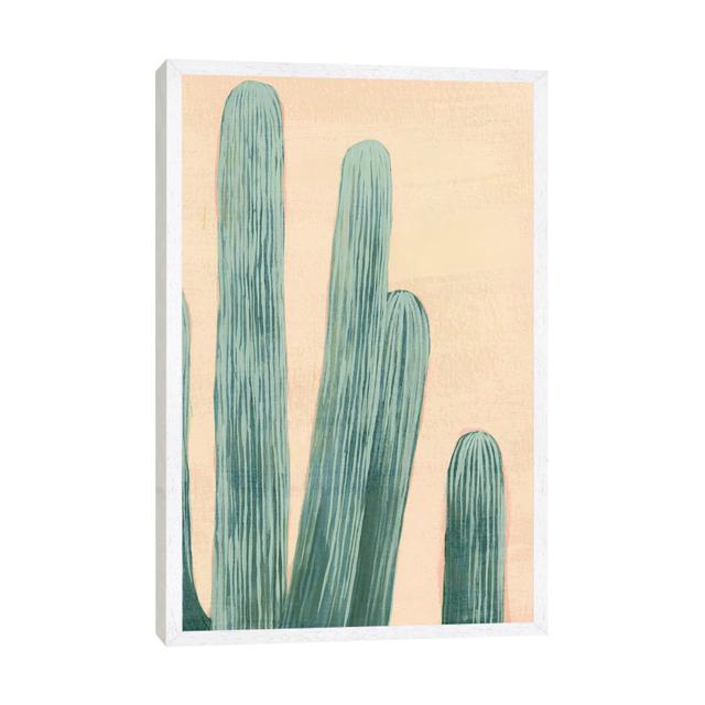 Dusty Cacti II by Grace Popp - Gallery-Wrapped Canvas Giclée on Canvas Gracie Oaks Format: White Floater Frame, Size: 66.04cm H x 45.72cm W x 3.81cm D on Productcaster.