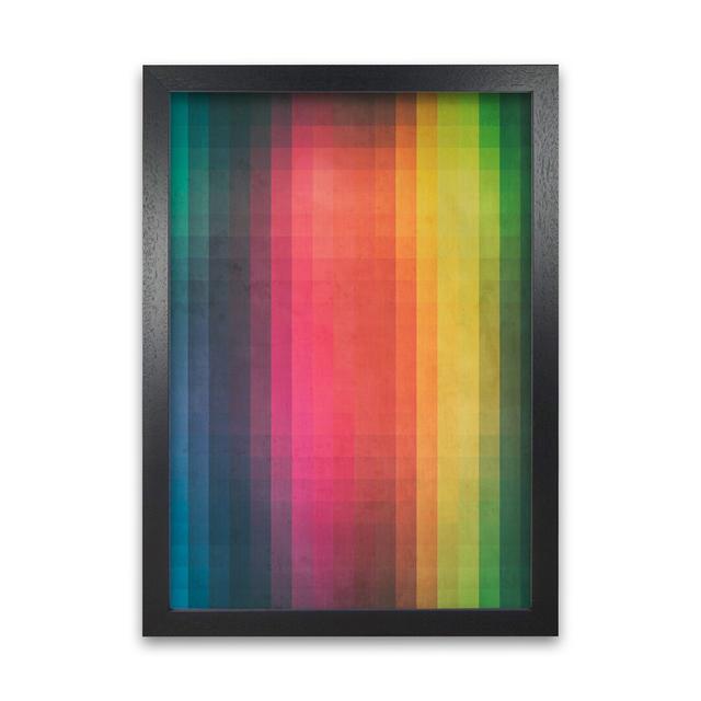 Rainbow Pixel Art Original - Graphic Art Print on Paper 17 Stories Frame Option: Black Frame, Size: 30cm H x 21cm W x 3cm D on Productcaster.