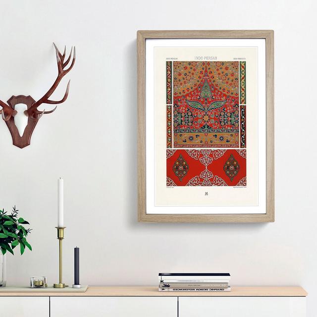 Floral Indo-Persian Pattern by Albert Racinet - Picture Frame Painting Print East Urban Home Frame Option: Oak Framed, Size: 87cm H x 62cm W x 2cm D on Productcaster.