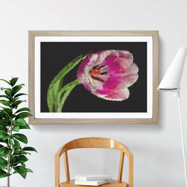 Pink Tulip - Single Picture Frame Print on MDF East Urban Home Size: 24cm H x 33cm W x 2cm D, Format: Oak on Productcaster.