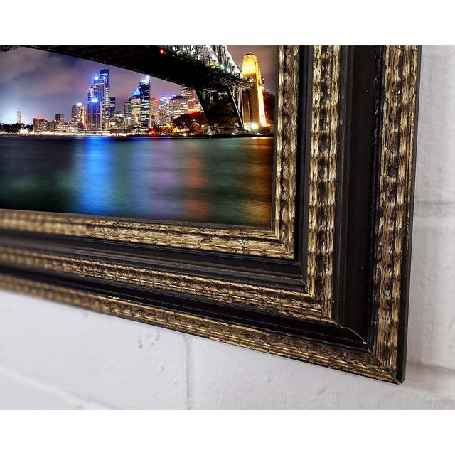 Sydney Harbour Bridge Night Light Reflections - Single Picture Frame Art Prints Ebern Designs Size: 59.1cm H x 84.1cm W on Productcaster.