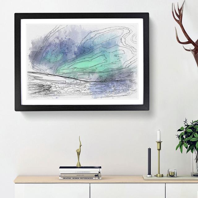 Aurora Borealis in Iceland - Picture Frame Painting Print East Urban Home Frame Option: Black Framed, Size: 45cm H x 63cm W x 2cm D on Productcaster.