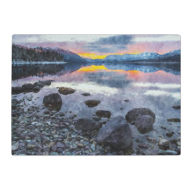 Tempered Glass the Apgar Mountains in Montana Chopping Board East Urban Home Size: 20 cm x 28.5 cm on Productcaster.